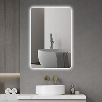 Miroir de salle de bain éclairé mural simple, grand miroir électronique LED sans cadre intelligent pour salle de bain