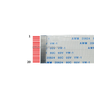 ALT ALT 20624 FPC/FFC כבל סרט גמיש 50mm אורך 1.0mm מרווח הפוך 6/8/10/12/20/24/2 6-60 פינים 0.1mm נחושת מצופה בדיל - Product Image 6
