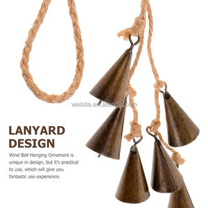 魔女ベル真鍮ドアノブ金属風鈴ウィンドチャイム祭壇用品ロープハンギング装飾クラフト保護カンパナクリスマス - Product Image 3