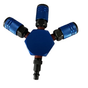 Fabrik-Großhandel Pneumatische Schnellkupplung 3-Wege-Luftverteiler-Anschlüsse 1/4''NPT Luftschlauchkupplung OEM - Product Image 3