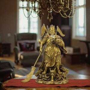 गुआन गोंग कांस्य प्रतिमा, चीनी देवता भगवान फेंग शुई मूर्तिकला कार्यालय डेस्क के लिए, घर की वेदी, धन और सुरक्षा, अनुकूलन योग्य - Product Image 3