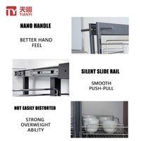 Organizador de Cocina de Acero Inoxidable de Alta Calidad TIANYI, Cesta Esquinera Multifuncional Extraíble, Estante de Almacenamiento para Gabinete