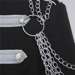 <span class=keywords><strong>Traje</strong></span> de <span class=keywords><strong>Chaqueta</strong></span> con Decoración de Cadena para Ocio, Cantante Masculino, Grupo de Baile, Actuación en Escenario, Ropa para Invitados de Banquete, Desfile de Moda 2026 - Product Image 4