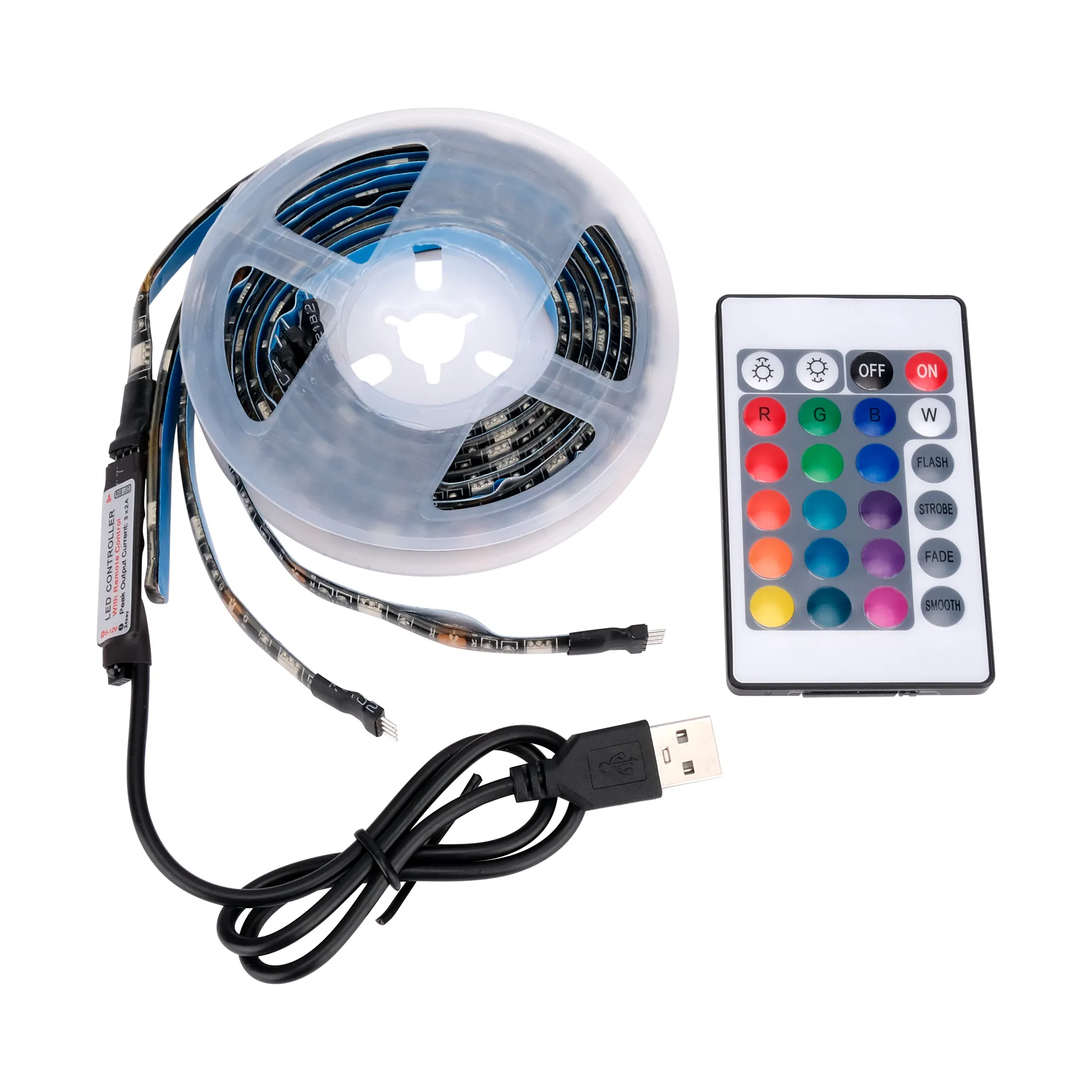 LED Strip Light Flexible Lamp RGB 5050 Remote Control 24Key USB DC5V Living Room Decoration TV Backlight