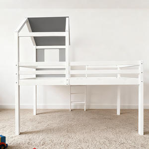 Cama Infantil Moderna de Madera <span class=keywords><strong>Blanca</strong></span> Estilo <span class=keywords><strong>Montessori</strong></span> con Escaleras para Niños Pequeños - Product Image 3