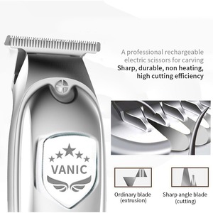 Cortadora de pelo eléctrica Vanic, motor sin escobillas recargable, cuerpo metálico, longitudes ajustables para corte de pelo profesional - Product Image 1