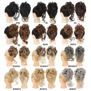 Extensions de cheveux en queue de cheval Julianna en gros, pince à cheveux synthétique, <span class=keywords><strong>chignon</strong></span> bouclé désordonné <span class=keywords><strong>élastique</strong></span>, pièces de cheveux pour femmes - Product Image 5