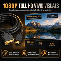 Kabel Video MINI DP ke DP Berlapis Emas 1080P Full HD, Dilindungi PVC untuk Home Theater, PC, Kamera & Monitor
