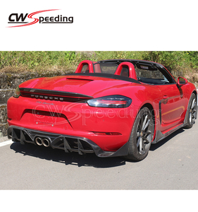 KIT DE CORPS DE DIFFUSEUR ARRIÈRE DE PARE-CHOCS AVANT EN FIBRE DE CARBONE DE STYLE PD de luxe personnalisé pour PORSCHE 718 <span class=keywords><strong>BOXSTER</strong></span> - Product Image 5