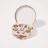 Boîte Cadeau Rigide Ronde Personnalisée avec Poignée pour Emballage Alimentaire de Bonbons Artisanaux de Fêtes, Impression Pantone, Vente en Gros