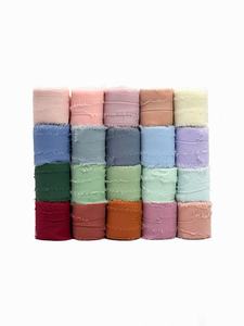 Nhà Máy Cung Cấp Tùy Chỉnh Màu <span class=keywords><strong>S</strong></span>ắc Và Kích Thước Voan Lụa Ribbon Handmade Fringe Voan Ribbon Với Rờn Cạnh Bán Buôn - Product Image 6