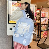 Sac à dos pour filles du collège, grande capacité, tendance, en nylon respirant, avec protection de la colonne vertébrale