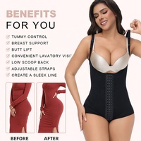 Kafosha Body gainant post-partum grande taille pour femme, avec bretelles réglables, effet ventre plat et rehausseur de fesses, pour usage quotidien