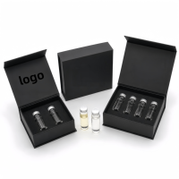 Boîte en carton noir rigide personnalisée pour flacon de peptides, fermeture magnétique, pelliculage mat, divers compartiments, 2 ml/3 ml, emballage recyclable
