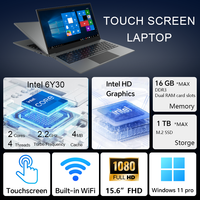 Ordinateur portable professionnel HD 15,6 pouces, écran tactile 6Y30, Windows 11, 8 Go/16 Go/32 Go DDR3, 512 Go ROM – Neuf, en gros, pas cher, OEM/ODM