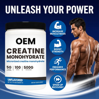 Nutrition sportive, poudre de créatine monohydrate micronisée pure, mélange de créatine de qualité supérieure pour la pré-ou post-entraînement, pour adultes