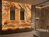 Dalles translucides en onyx jade paon pour murs rétroéclairés, dessus de table décoratifs, tables d'appoint, dessus de meuble-lavabo et revêtements intérieurs
