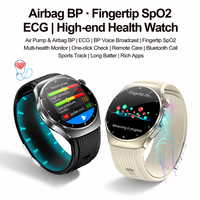 Montre connectée avec moniteur de pression artérielle, pompe à air 530 mAh, analyse de la santé cardiaque ECG, capteur de SpO2 au doigt, capteur de qualité médicale