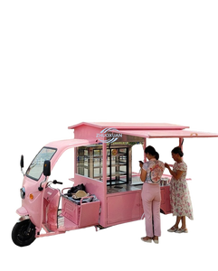 Electric Tricycle Fast Food Cart 3-Wheeler Mobile Food Truck for Street Vending Customized <b>Pink</b> Tuk Tuk Rust Resistant <b>Frame</b> - Product Image 2