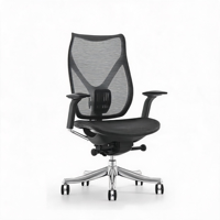 Nouvelle chaise ergonomique haut de gamme en mesh, dossier en alliage d'aluminium, coussin épais, chaise de bureau de direction de luxe