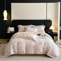 Ensemble de couette et de taies d'oreiller d'été personnalisé en coton 100% écologique de qualité supérieure, imprimé numérique à carreaux roses, 4 pièces