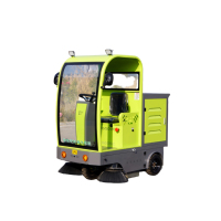 Balayeuse autoportée semi-fermée XY-A15, largeur de nettoyage 1400 mm, bac à poussière 200 L, alimentation par batterie 48 V, pour entrepôts, usines et rues
