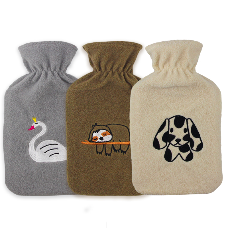 cheap rubber hot water bag 1000ml cute mini hot water bottle with cover custom logo