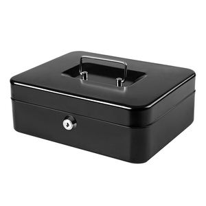 Caja de efectivo con cerradura de llave de metal portátil Cajas fuertes para ahorrar dinero con conveniencia móvil - Product Image 2