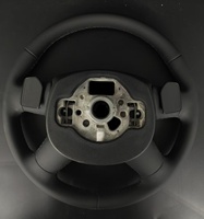 Housse de volant de voiture en cuir et fibre de carbone cousue à la main pour Audi A3/A4/A5/A6/Q3/Q5/Q7/S6/S8/TT - Antidérapante - Noir