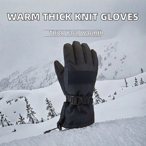 Trending Ski Solid Colored <b>Knitted</b> <b>Gloves</b> Elbow-length Design Cotton/Polyester/Spandex Material for Increased Insulation - Product Image 2