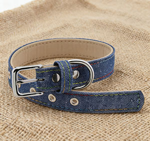 La formazione quotidiana delle vendite di fabbrica utilizza accessori in Denim resistente regolabili a colori misti per animali domestici collare per cani e gatti di lusso in stile Cowboy - Product Image 5