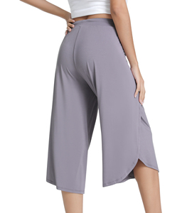 Clearance Stock <b>Women</b> Lounge Set Bamboo Fiber Knitted Soft Drawstring Waist Casual Solid Color Pants Ready To Ship - Product Image 3