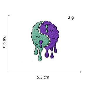 Parche Bordado de Sandía con Corazón Derretido, Adhesivo Termofusible para Ropa - Product Image 2