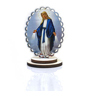 Komi 2024 Nieuwe 9Cm Europese Massief Hout Holle Kleur Houten Ovaal Kant Staande Icoon Reis Auto Huisdecoratie - Product Image 5