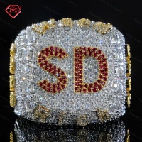 Bague personnalisée en moissanite entièrement sertie de diamants, style hip-hop, en argent sterling 925, pour homme
