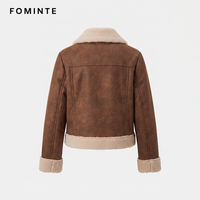 Veste en Faux Daim Marron Personnalisée Nouveau Design Manches Longues Fermeture Éclair Décontractée Légère et Douce Vente en Gros