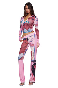 Ensemble 2 pièces pour femme style vintage années <span class=keywords><strong>90</strong></span>-<span class=keywords><strong>2000</strong></span>, sweat à capuche court zippé et pantalon évasé, <span class=keywords><strong>tenue</strong></span> assortie Y2K rétro streetwear - Product Image 6