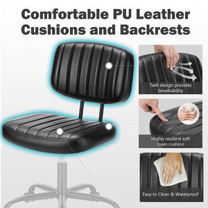 Silla Moderna <span class=keywords><strong>de</strong></span> Malla y Cuero PU Negro <span class=keywords><strong>para</strong></span> <span class=keywords><strong>Adolescentes</strong></span> y Estudiantes, <span class=keywords><strong>para</strong></span> Sala <span class=keywords><strong>de</strong></span> <span class=keywords><strong>Estudio</strong></span>, Dormitorio, Oficina o Tocador - Product Image 2