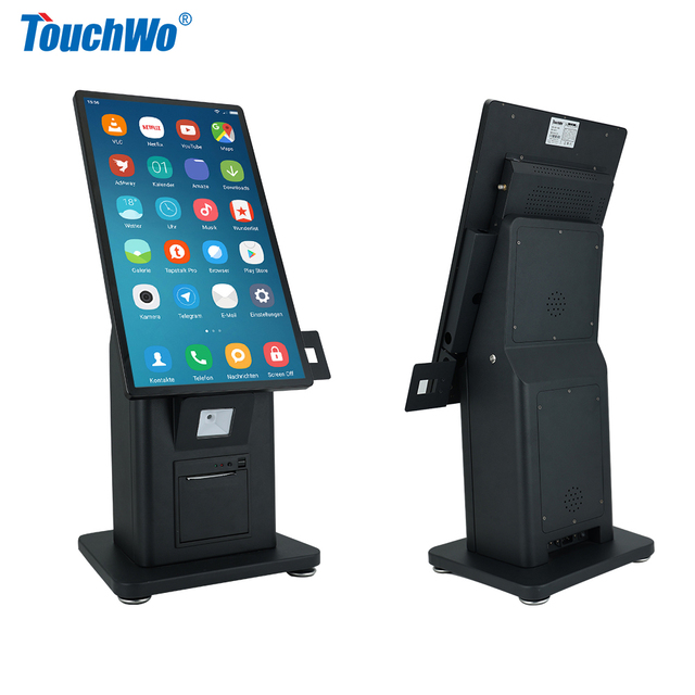 Desktop Stand 21.5 Inch Self Service Touch Kiosk Payment Terminal With Thermal Printer QR Code Scanner POS Bracket