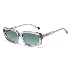 Gafas de sol rectangulares modernas con montura completa, montura transparente sólida, lentes verdes, protección anti-UV, unisex, para adultos - Product Image 5
