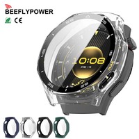 BEEFLYPOWER Tam Koruma Darbeye Dayanıklı Sert PC Temperli Cam Ekran Koruyucu Kılıf Huawei Watch GT7 Pro 46mm için