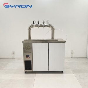 Máquina dispensadora de cerveza de 4 grifos con nevera para barriles y columna de cerveza en forma de U, enfriador comercial de bebidas para pub, cervecería y hostelería. - Product Image 1