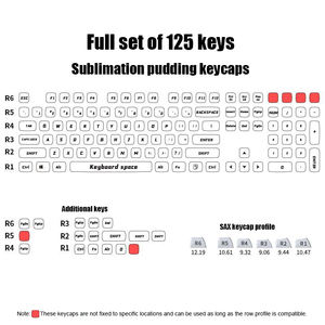 Klee Noël personnalisé Keycaps SAX Profile PBT <span class=keywords><strong>PC</strong></span> Quintuple Side Sublimation Pudding Keycap Set 125 touches - Product Image 5