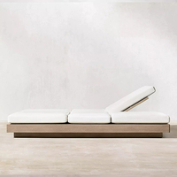 Chaise longue en rotin d'extérieur de haute qualité, lit de balcon, piscine, chaise inclinable portable en métal, bois de teck, salon de jardin
