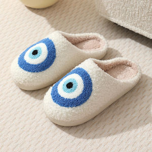 2025 transfrontalière nouveau hiver oeil du diable coton pantoufles pour femmes en gros Couple intérieur maison en peluche chaud pantoufles - Product Image 5
