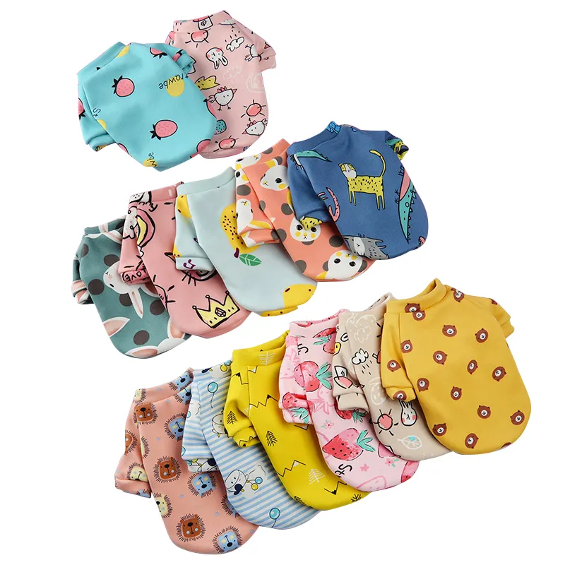 Vêtements chauds bon marché en molleton doux multicolore à motif animal mignon Vêtements pour animaux de compagnie à capuche personnalisés Vêtements pour chiens vierges