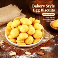 Biscuits ronds aux œufs, goût œuf, croustillants, en-cas cuit au four, vente en gros OEM, biscuits ronds aux œufs pour la vente au détail en supérette