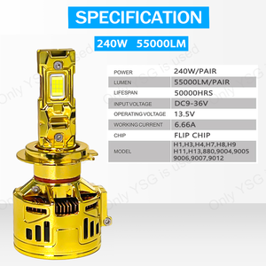 หลอดไฟหน้า LED H7สูง240W พัดลมระบายความร้อน H1 H7 H8 H11 9005 HB3 9006 HB4รถยนต์โคมไฟรถยนต์ LED CANbus อัตโนมัติ H1 - Product Image 6