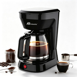Cafetera de Goteo Compacta Anbolife de 12 Tazas, Embudo Desmontable, Botella de Agua de Vidrio de 1.8L, Interruptor de Encendido y Luz Indicadora Roja, UL/CUL - Product Image 1
