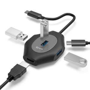 <span class=keywords><strong>5</strong></span>พอร์ต Type C Docking Station ฮับ USB 4K 30Hz เอาต์พุตวิดีโอชาร์จ PD สำหรับอุปกรณ์ Type-C - Product Image 1